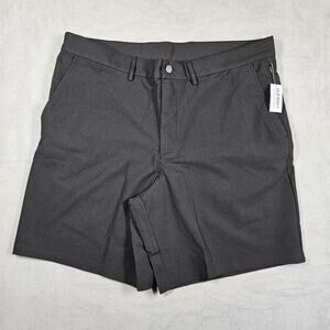 Old Navy Tech Hybrid Shorts Mens 38 Black 8" Inseam Chino Stretch Athleisure